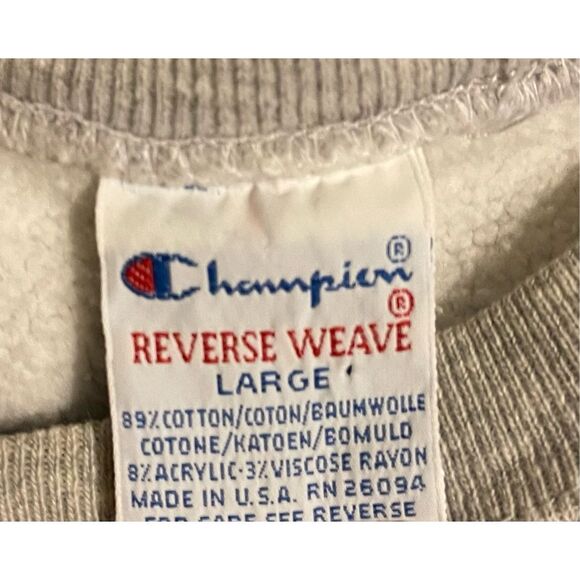 Vtg Champion Reverse Weave Heavy Thick Short Sleeve Sweatshirt Sz L USA - Picture 6 of 11